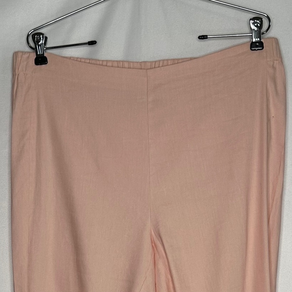 J. Jill Peach Pink Linen Stretch Slim Leg Elastic Waist Crop Pants Size 1X - Picture 3 of 8